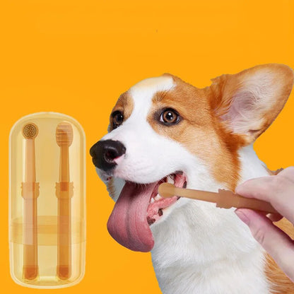 Pet Toothbrush With Tongue Scraper