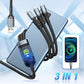 Supersnel opladen met 100 watt, transparante 3-in-1 datakabel