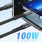 Supersnel opladen met 100 watt, transparante 3-in-1 datakabel