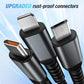 Supersnel opladen met 100 watt, transparante 3-in-1 datakabel