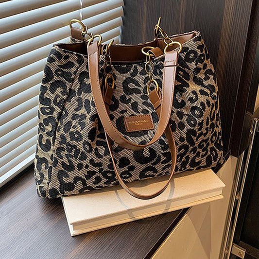 Large Capacity Tote Bag with Leopard Print（50% OFF）