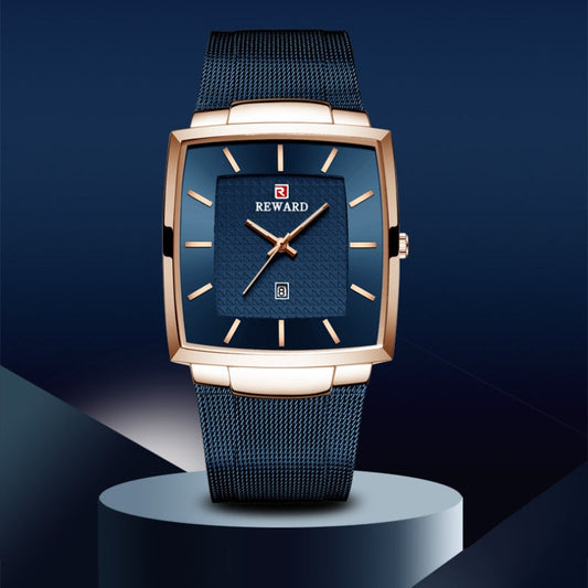 Herenhorloge met ultradun vierkant mesh horlogebandje en kwarts