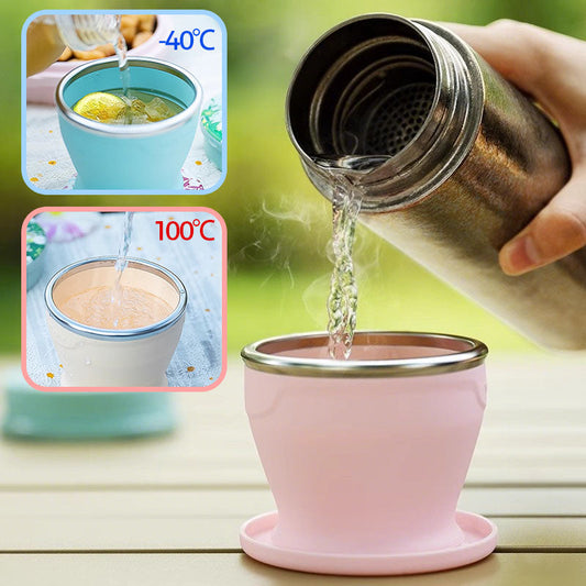 240ml draagbare siliconen vouwbeker