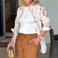Dameshemd met lange mouwen en oversized knoopsluiting