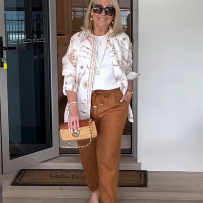 Dameshemd met lange mouwen en oversized knoopsluiting