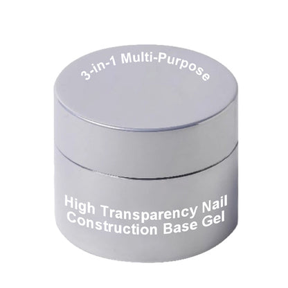 3-in-1 Multi-Purpose Nail Construction Base Gel met hoge transparantie