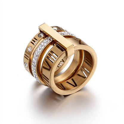 3 in 1 Roman Numeral Spinner Ring（50% OFF）