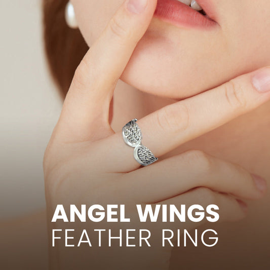 🔥Christmas Hot Sale 49% OFF🔥Angel Wings Feather Ring