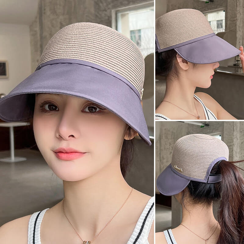 Women's Large Brim Sunscreen Hat, Summer Breathable Wide Brimmed Sun Hats  for Beach Outing in Summer
