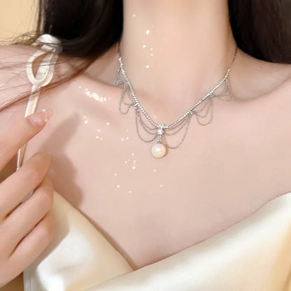 🎅Great Christmas Gift🎁 French lace design pearl necklace（50% OFF）